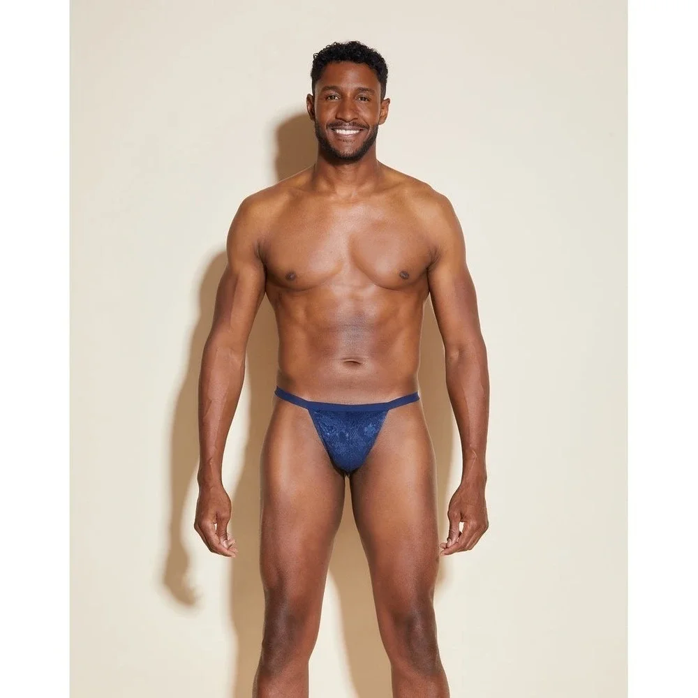 Cosabella Navy Blue Lace Italian Thong‎ Sexy Sheer Underwear